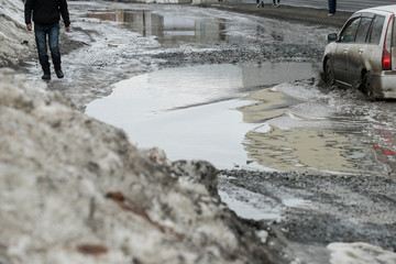 warming in early spring, snow melts turning into slush and puddles underfoot, which bypass the...
