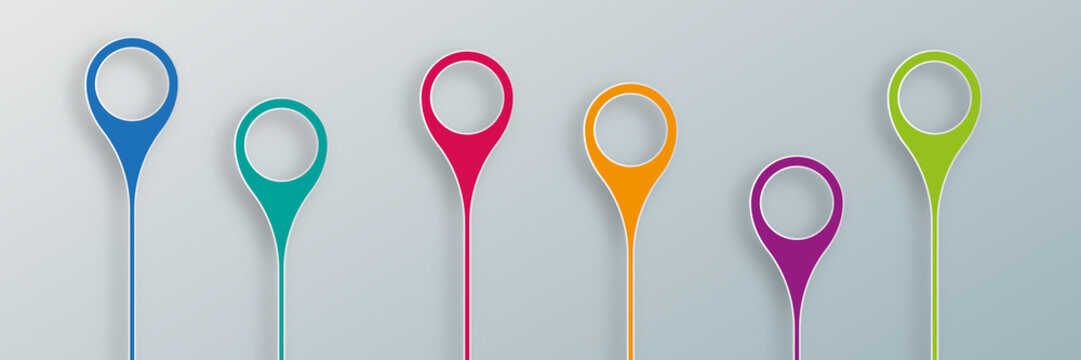 colorful location navigation pins stickers