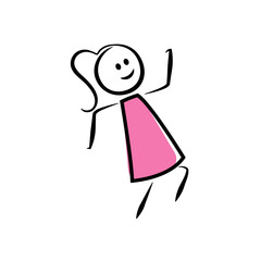 Frau springt - Erfolg