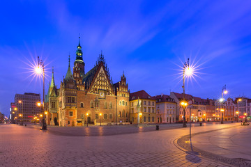 City hall on Market Square in Wroclaw, Poland