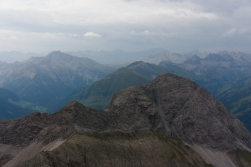 The Alps. Landscapes. pointed spiky rock peaks