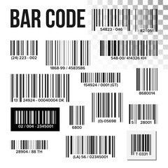 Bar Code Set Vector. Price Scan. Product Label. Information UPC Scanner. Digital Reader. Identification. Illustration