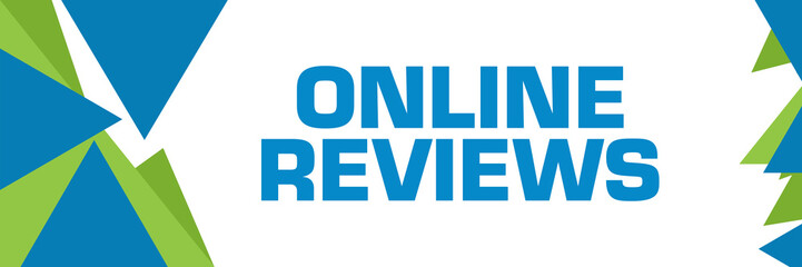 Online Reviews Green Blue Triangle Text 