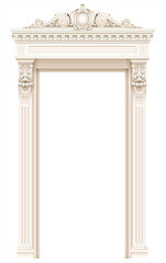 Obraz premium Classic white architectural door facade frame