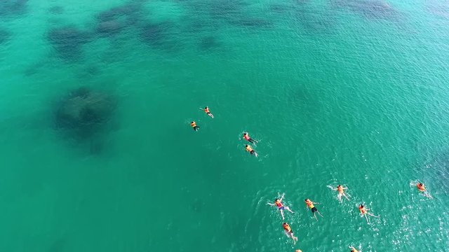 Wonderful aerial view for beautiful island with white sand and crystal clear water in Phu Quoc ,Vietnam travel concept