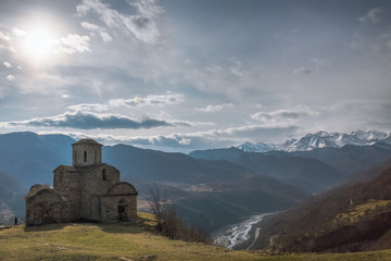 10th century Sentinsky temple, the oldest Christian church in Russia, Karachay-Cherkessia, Caucasus