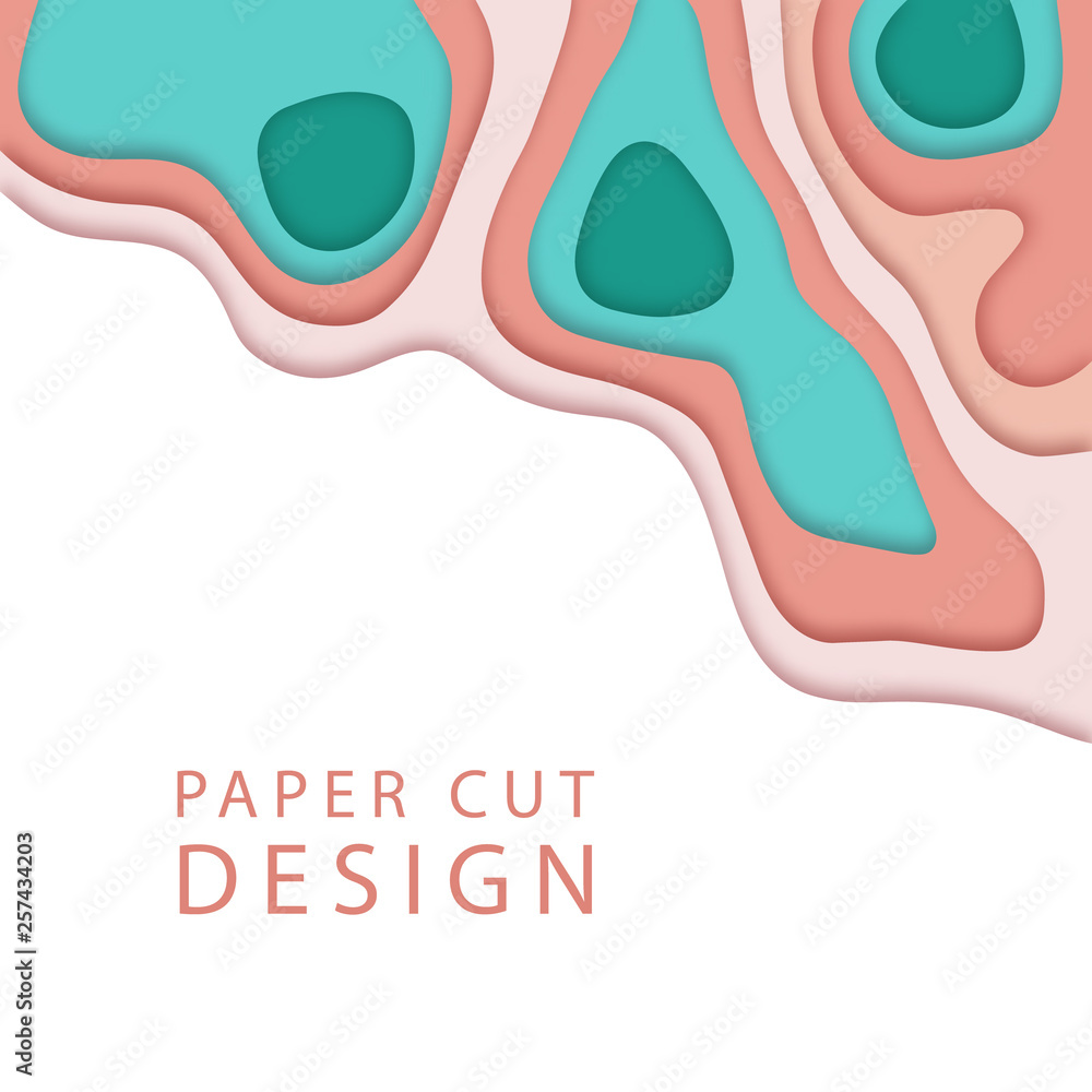 Poster abstract background in paper art style. vector banner.