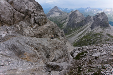 The Alps. Landscapes. pointed spiky rock peaks