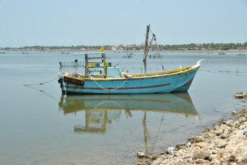 Fototapeta na wymiar Fishermen boats in Jaffna in Sri Lanka
