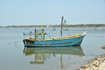 Fishermen boats in Jaffna in Sri Lanka