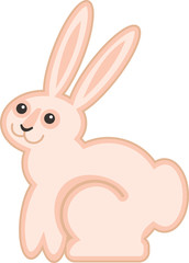 Cute cartoon bunny isolated on a white background