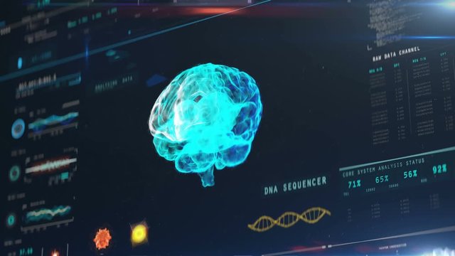 Brain impulse data analysis, DNA molecules research, genetic engineering, genes. DNA molecules analysis, biochemistry, statistics in graphs and charts