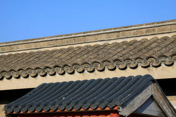 Fototapeta na wymiar Beijing tiantan park gray eaves