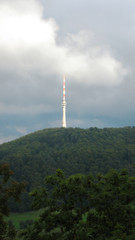 Fototapeta premium Sendemast auf dem Friedrichsberg – Waldenburg