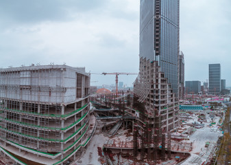 Fototapeta premium Modern buildings under construction