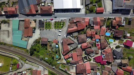 AERIAL VIEW OF A LITTLE VILLAGE