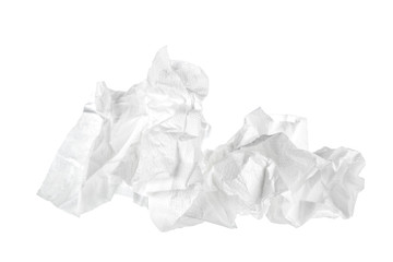 Obraz premium Crumpled tissue paper isolated white background
