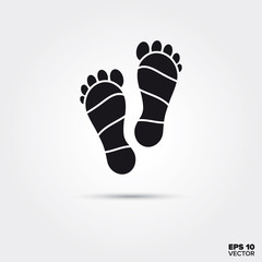 Foot reflexology -  feet with zones vector icon