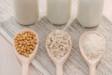 Soy beans, oat and rice