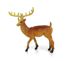 Toy deer isolated on white