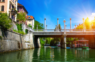 Obraz premium Ljubljanica river canal