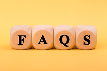 FAQS Text Wooden Blocks isolated