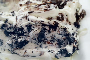 ice cream vanilla chocolate in the store