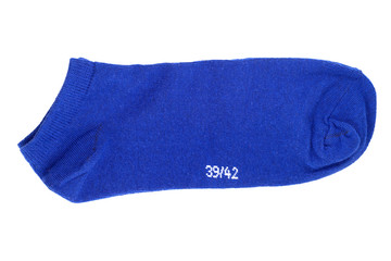 blue sock isolated on white background
