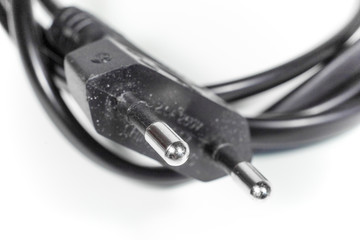Black power cable with plug and socket