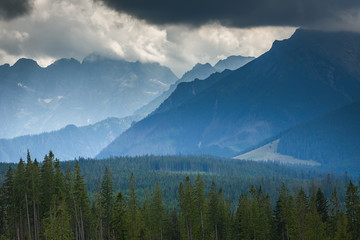 Fototapeta na wymiar Landscape in European mountains, High Tatras, Malopolskie Poland