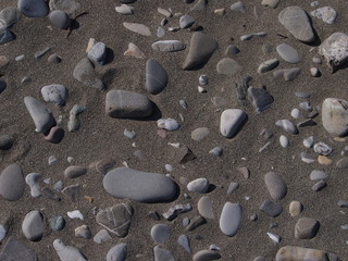 Fototapeta na wymiar ghiaia e sabbia, ghiaia, ciottoli, texture ghiaia e sabbia