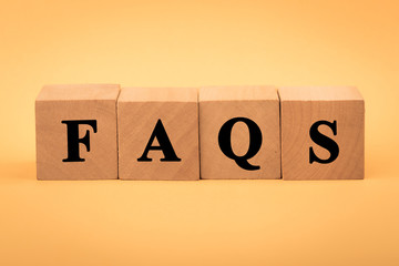 FAQS Text Wooden Blocks isolated