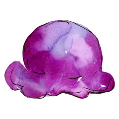 Tasty ice cream ball in a watercolor style isolated. Aquarelle sweet dessert. Background illustration set.