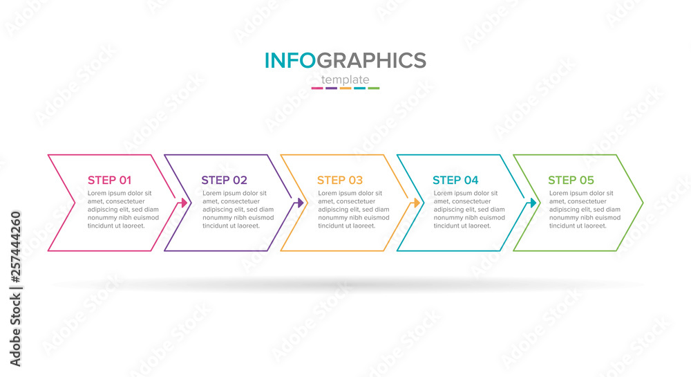 Poster business infographic template with icons.. thin line design with numbers 5 options or steps. infogra