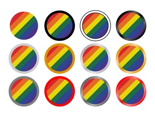Obraz premium LGBT diagonal flag in globes