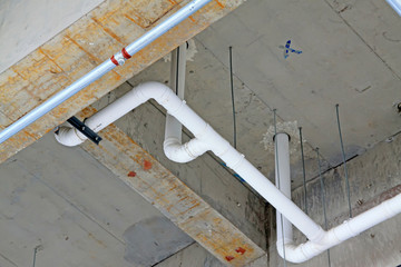 White PVC pipe in the roof