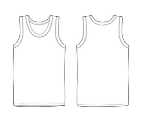 Men vest underwear. White tank top in front