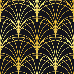 Vintage ornamental art deco retro seamless background and texture. Vector illustration can be used for wrapping paper, wallpapers, tiling, flooring, fabric, textile and other designs.