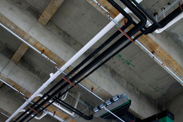 Air conditioning equipment on the top of the hall