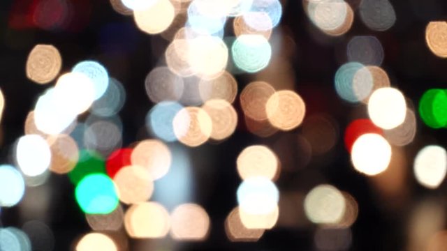 Night city street lights bokeh abstract background