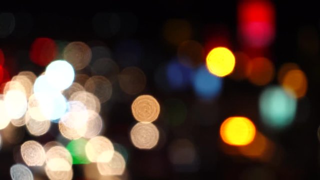 Night city street lights bokeh abstract background