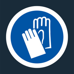 Symbol Wear Hand Protection sign on black background