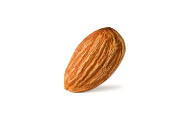 Isolated of almonds nut collection on white background. Clipping path -Image.