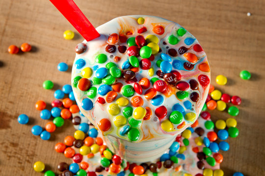 Ice cream blizzard M&Ms refreshing cool relaxing taste good ice cream blizzard