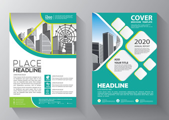 Brochure design, cover modern layout, annual report, poster, flyer in A4 with colorful triangles, geometric shapes for tech, science, market with light background