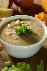 Soup dinner warm vegetables healthy organic cheese celery parsley