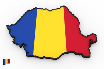 Obraz premium Romania high detailed 3D map