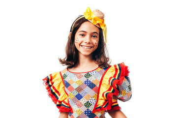 Brazilian girl wearing typical clothes for the Festa Junina - June festival