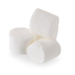 Fluffy white marshmallow isolated on white background