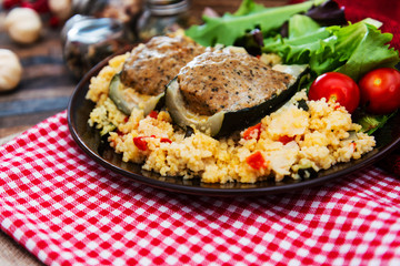 strewed courgettes and southern semolina